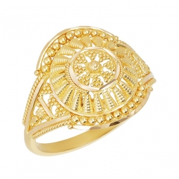 22k Yellow Gold Circular Filigree Fashion Ring
